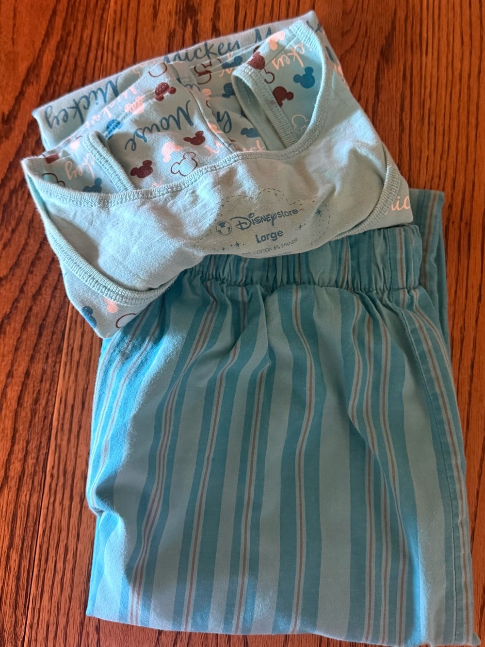 Disney Light Blue & Aqua Mickey Two-Piece Pajama Set